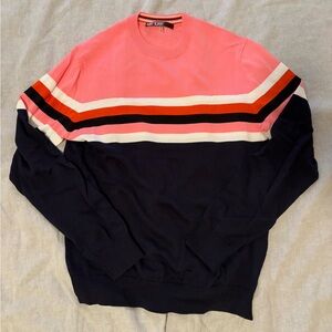 Mr Turk pink and navy striped sweater